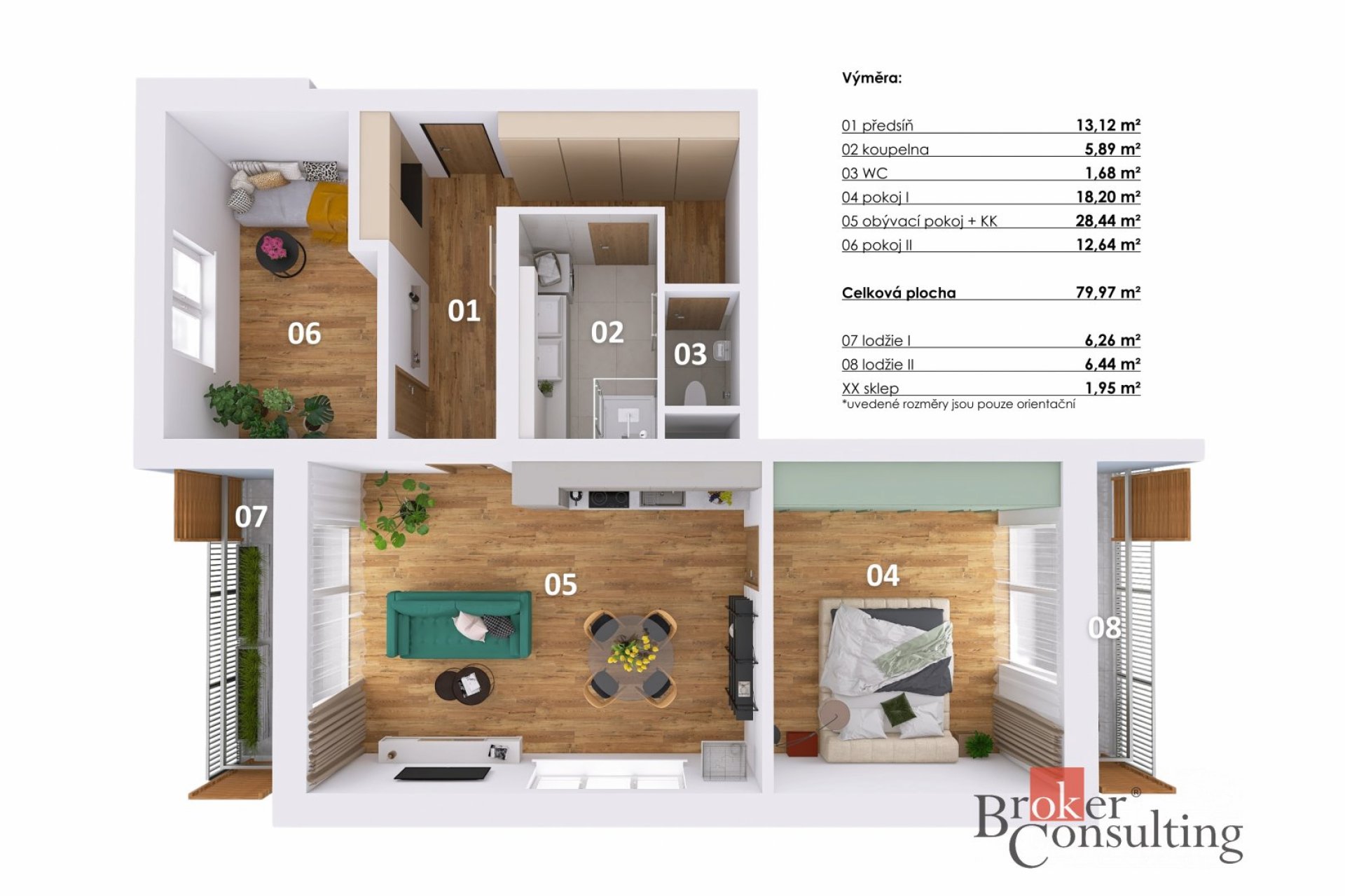 Krásný byt 3+KK v novostavbě s dvěmi lodžiemi a parkovacím stáním