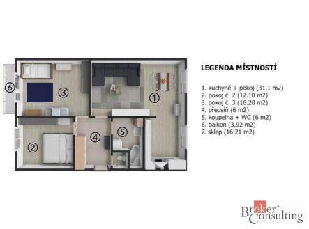 Prodej bytu, 3+kk, 87,61 m²
