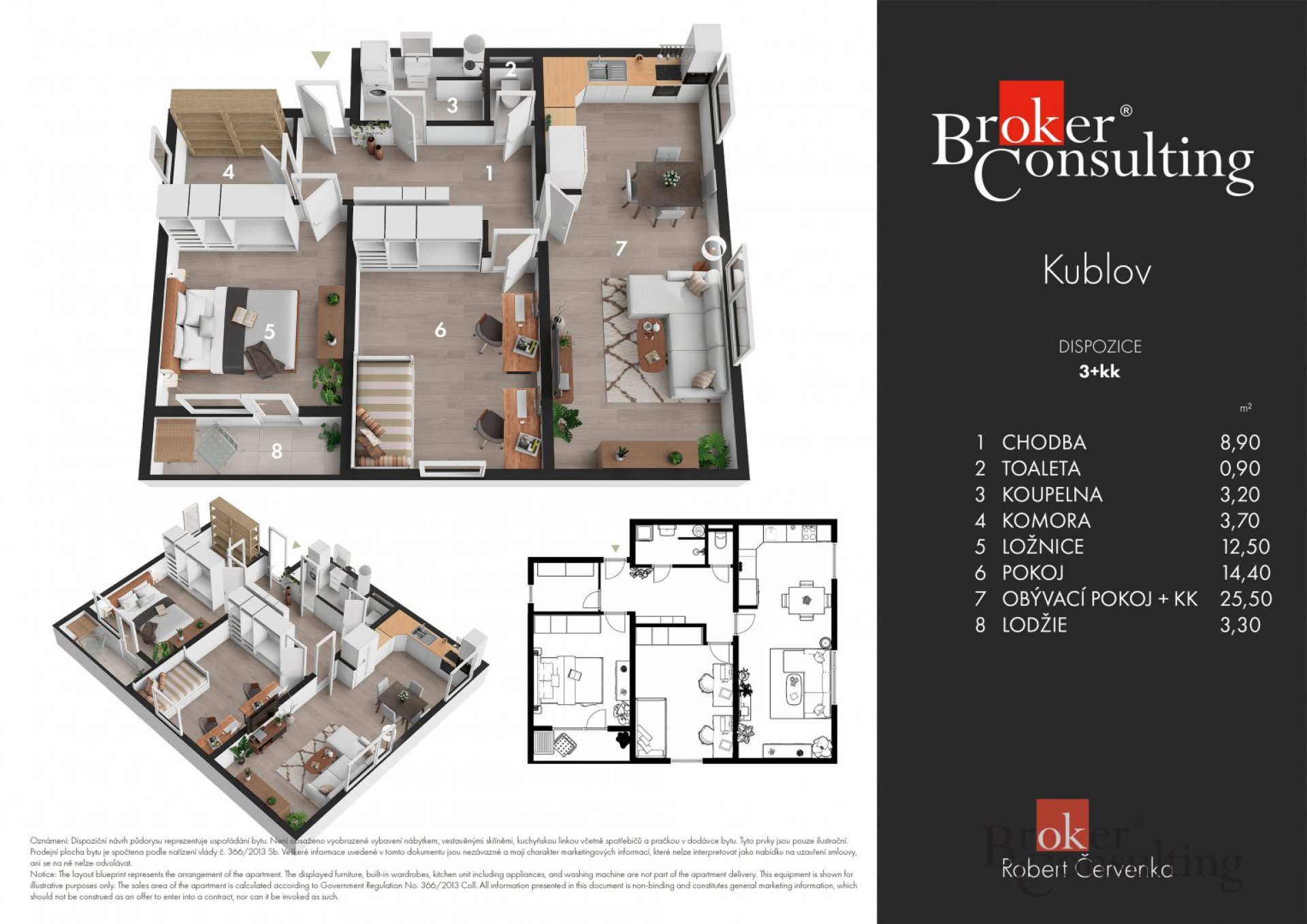 Prodej, byty/3+kk, 82 m2, 26741 Kublov, Beroun [ID 82889]