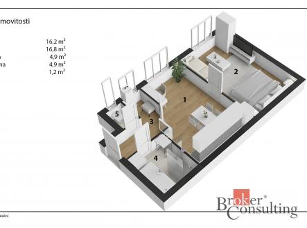 Prodej bytu, 2+kk, 44 m²