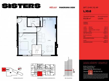 Prodej bytu, 2+kk, 63,08 m²