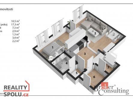 Pronájem bytu, 2+kk, 45 m²