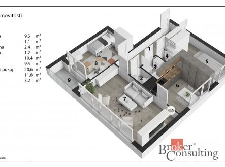Prodej bytu, 3+1, 70 m²