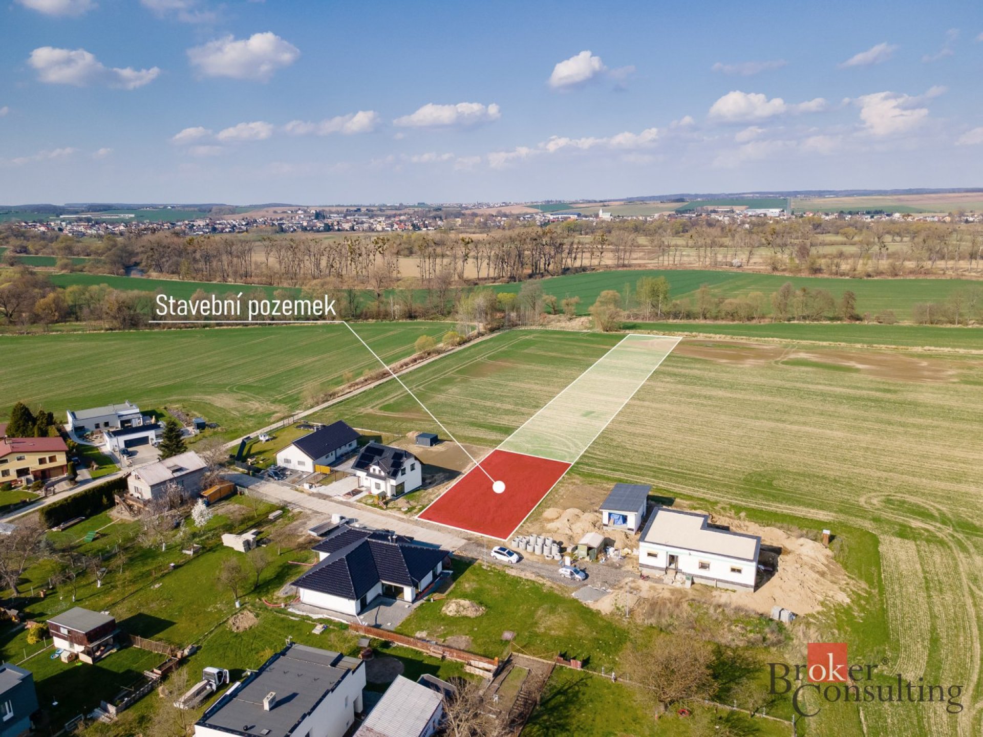 Prodej pozemku 6719 m2 z toho stavební pozemek 1453 m2 Štítina