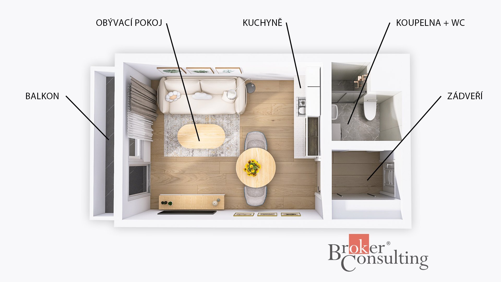 Pronájem, byty/1+kk, 35.4 m2, Horní lán 1327/6, Nová Ulice, 77900 Olomouc, Olomouc [ID 85207]