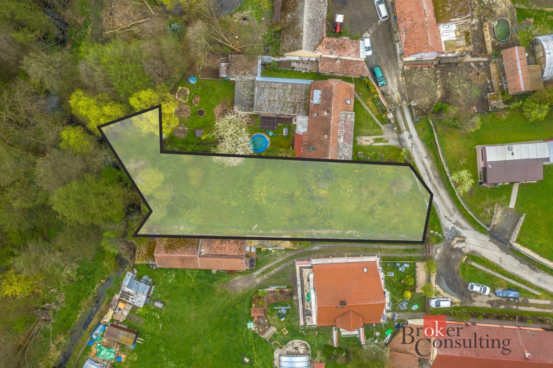 Prodej stavebního pozemku, 966 m2, Malý Újezd - Jelenice