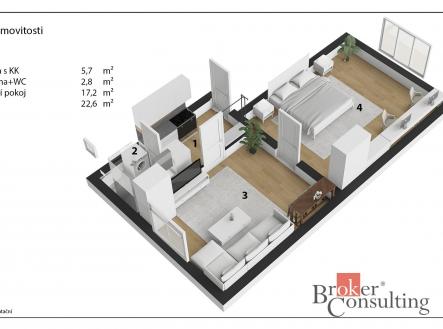 Prodej bytu, 1+1, 50 m²