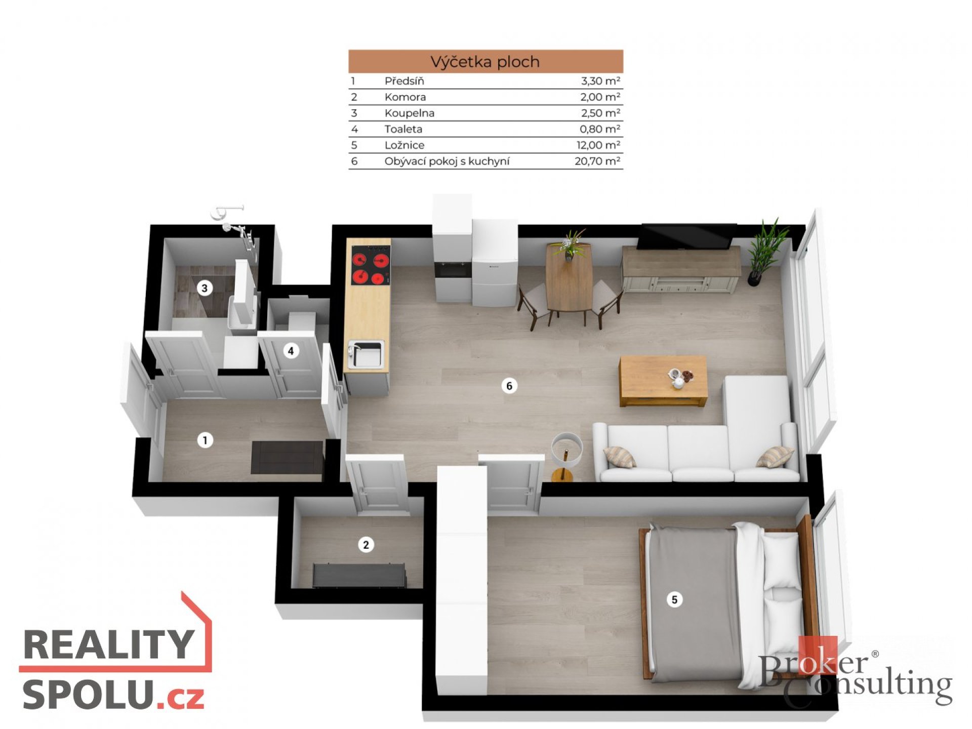 Pronájem, byty/2+kk, 41 m2, Pod lysinami 465/7, Hodkovičky, 14700 Praha 4 [ID 85983]