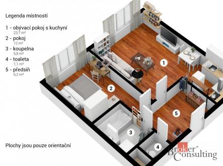 Prodej bytu, 2+kk, 51 m²