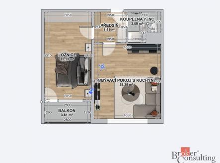 Prodej bytu, 2+kk, 39,7 m²