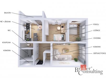 Prodej bytu, 3+1, 70 m²
