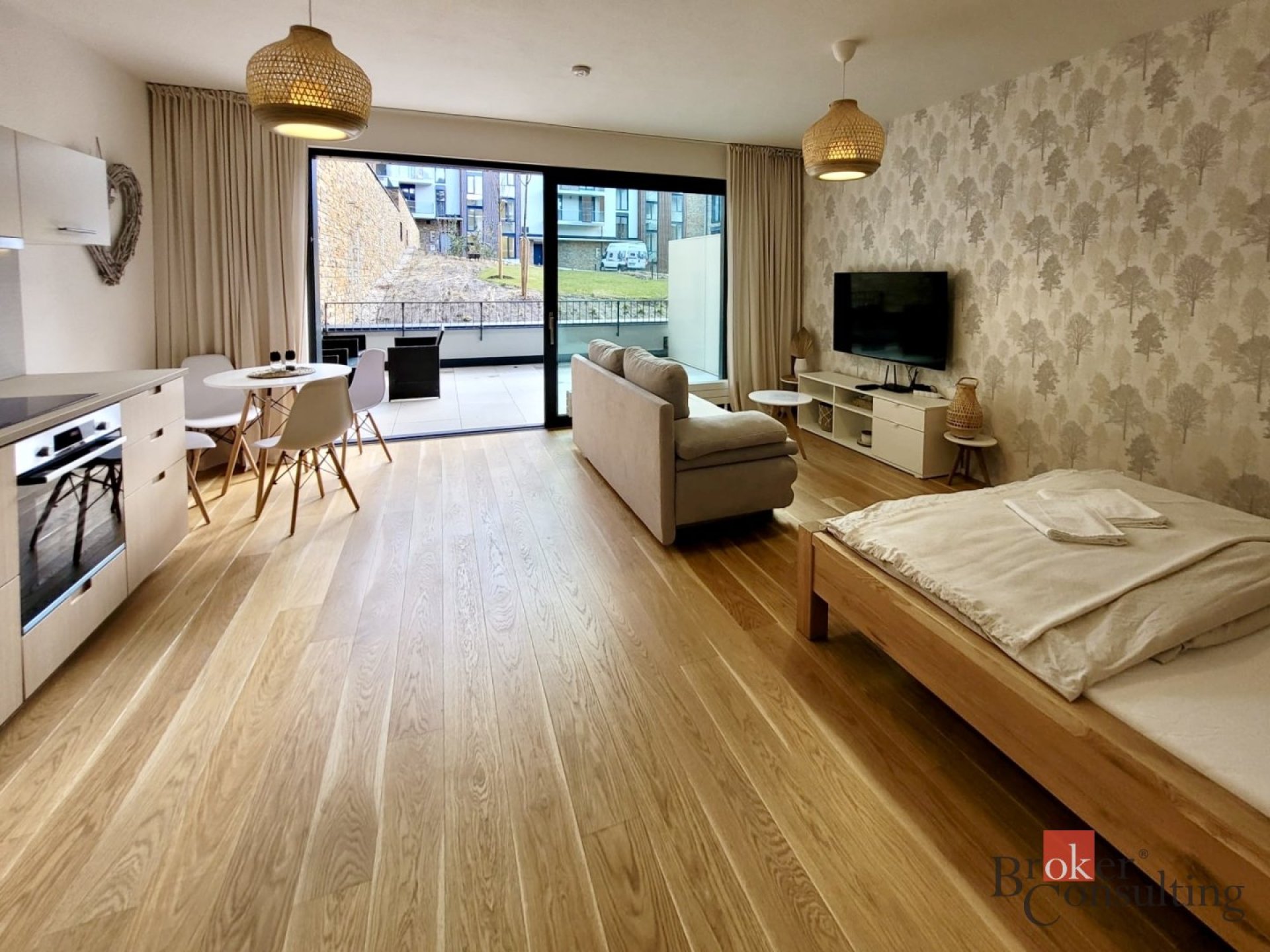 Luxusní byt 1+kk 66 m² s terasou a garážovým stáním v resortu MOLO Lipno