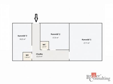 Pronájem - komerční objekt, administrativní budova, 80 m²