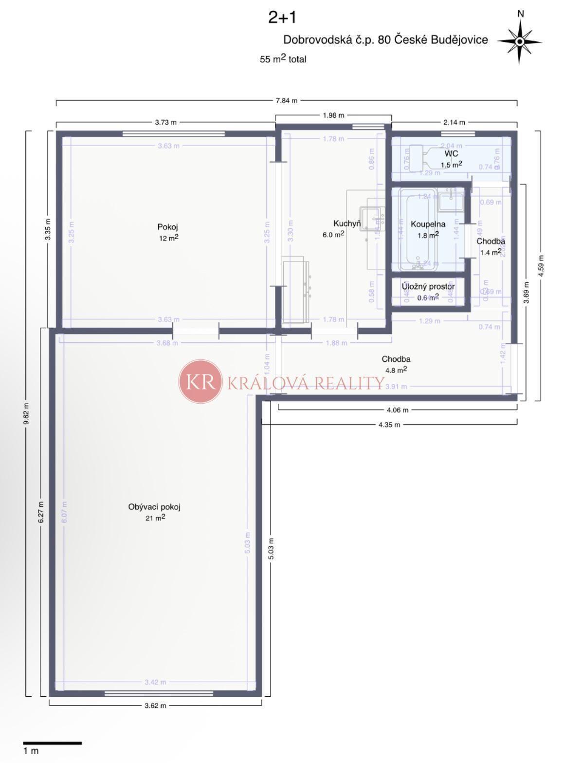 Prodej zděného bytu 2+1 v Českých Budějovicích, ul. Dobrovodská – Suché Vrbné