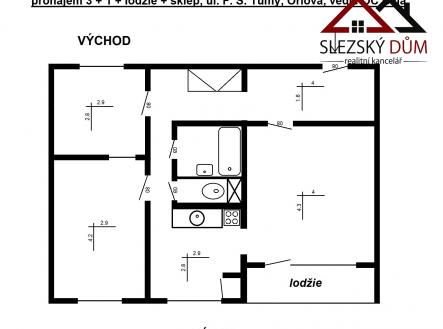 půdorys | Pronájem bytu, 3+1, 66 m²