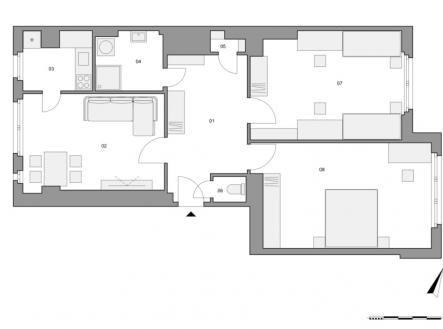 2D pud_BD Nad Kajetankou_byt č.7 | Prodej bytu, 3+kk, 88 m²