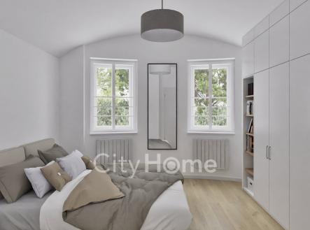 A02.101 Ložnice_vizualizace | Prodej bytu, 2+kk, 61 m²