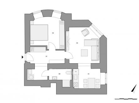 2D pud_BD NAV34_A02.101_fin | Prodej bytu, 2+kk, 61 m²