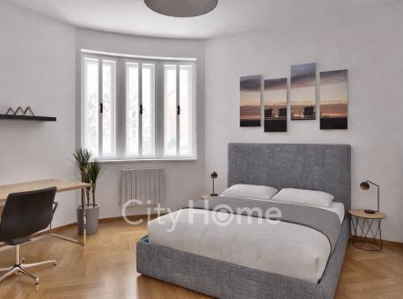 A1.2 Ložnice_vizualizace | Prodej bytu, 2+kk, 67 m²