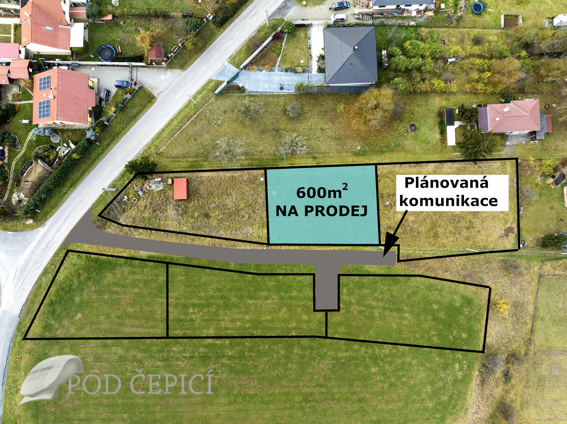 Stavební pozemek na prodej, 600m2, obec Hvozdec, okr. Brno-venkov
