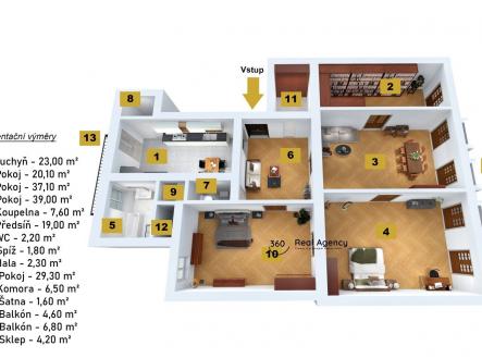 Janackovo nabrezi 3D copy | Prodej bytu, 4+1, 205 m²