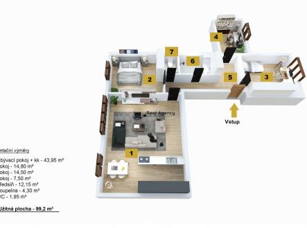 Skuherského Budějovice 3D copy | Prodej bytu, 4+kk, 99 m²