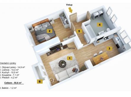 Mníšek 3D copy | Prodej bytu, 2+1, 60 m²
