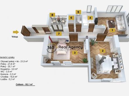 tefánikova 3D copy | Prodej bytu, 2+1, 93 m²