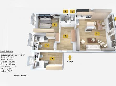 K Závěrce 3D copy | Prodej bytu, 4+kk, 90 m²
