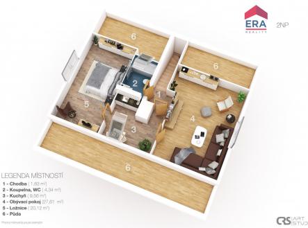 3D-layout---2NP | Prodej - dům/vila, 171 m²