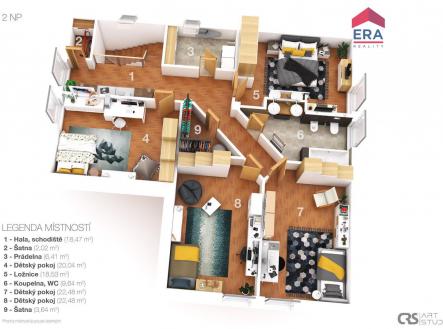 3D-layout_2NP | Prodej - dům/vila, 242 m²