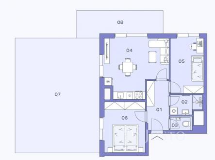 Prodej bytu, 3+kk, 59 m²