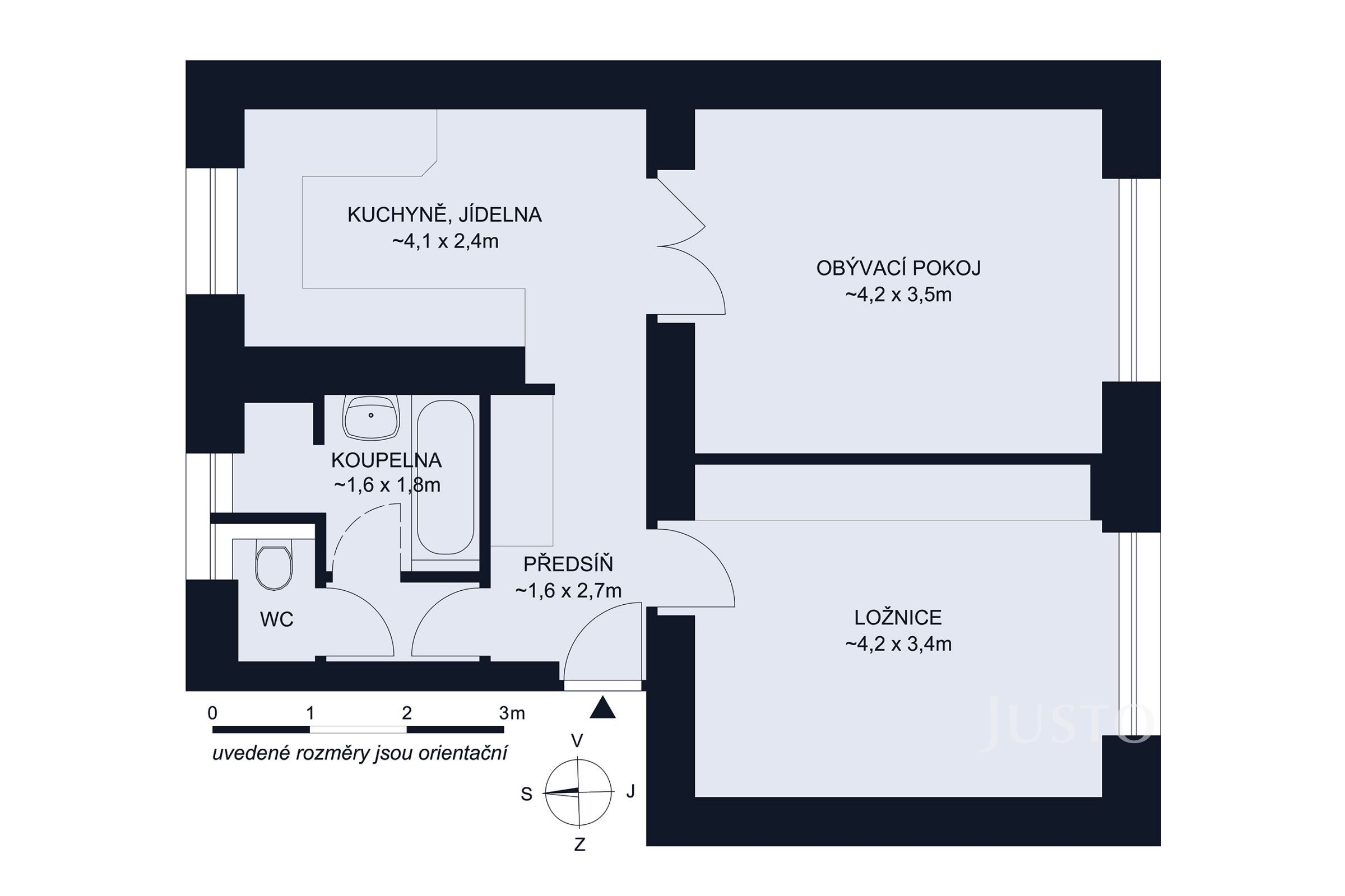 Pronájem 2+1, 52 m², České Budějovice