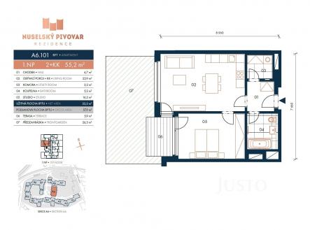 Pronájem bytu, 2+kk, 90 m²