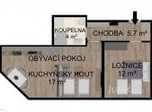 Pronájem bytu, 2+kk, 39 m²
