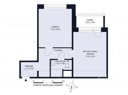 Pronájem bytu, 2+kk, 51 m²