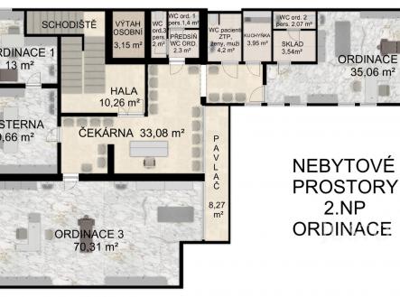 Pronájem - komerční prostor, 76 m²