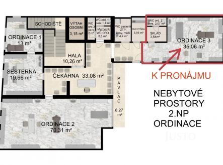 Pronájem - komerční prostor, 41 m²