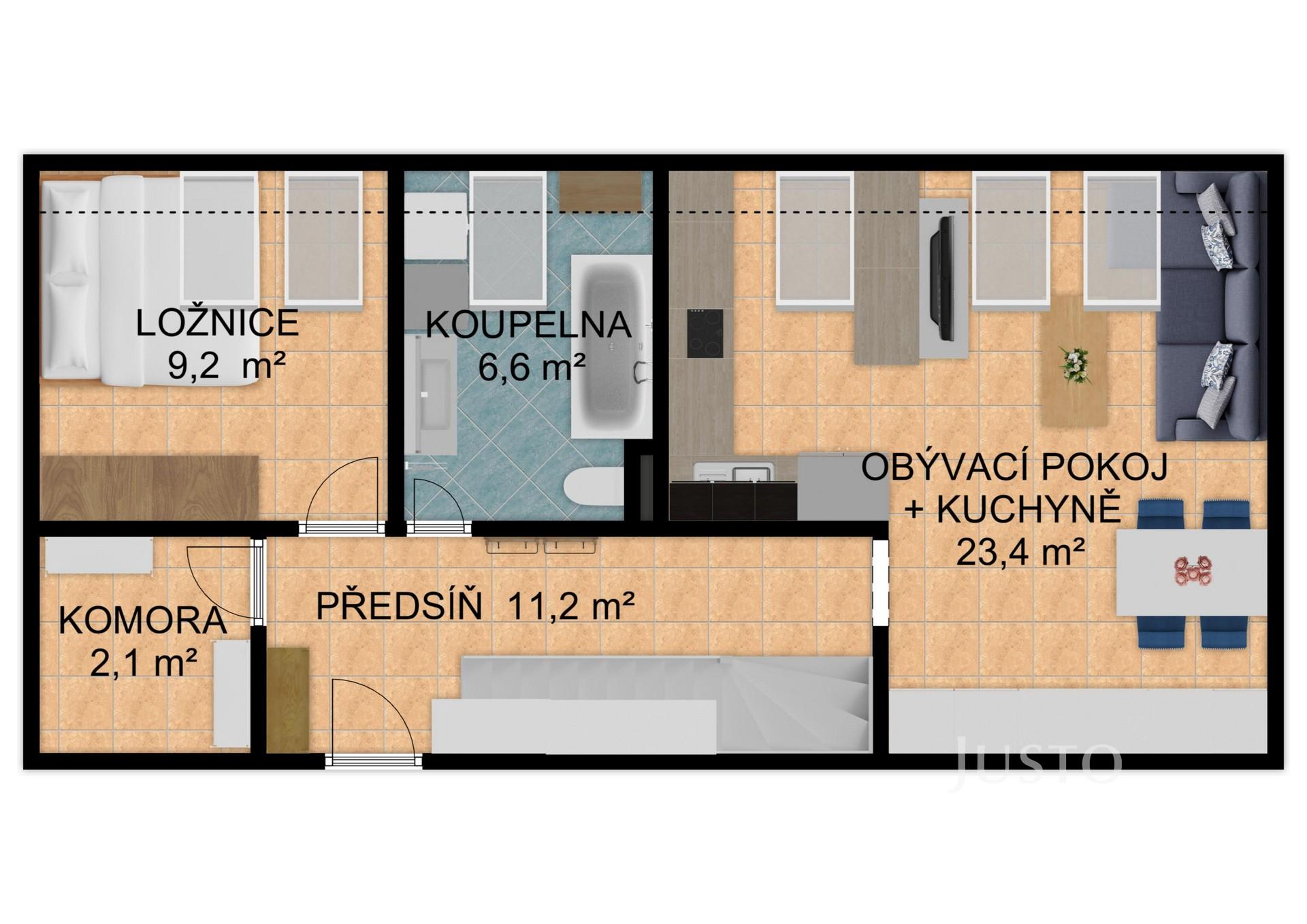 Prodej 4+kk, 93 m2, Písek - Budějovická ul.