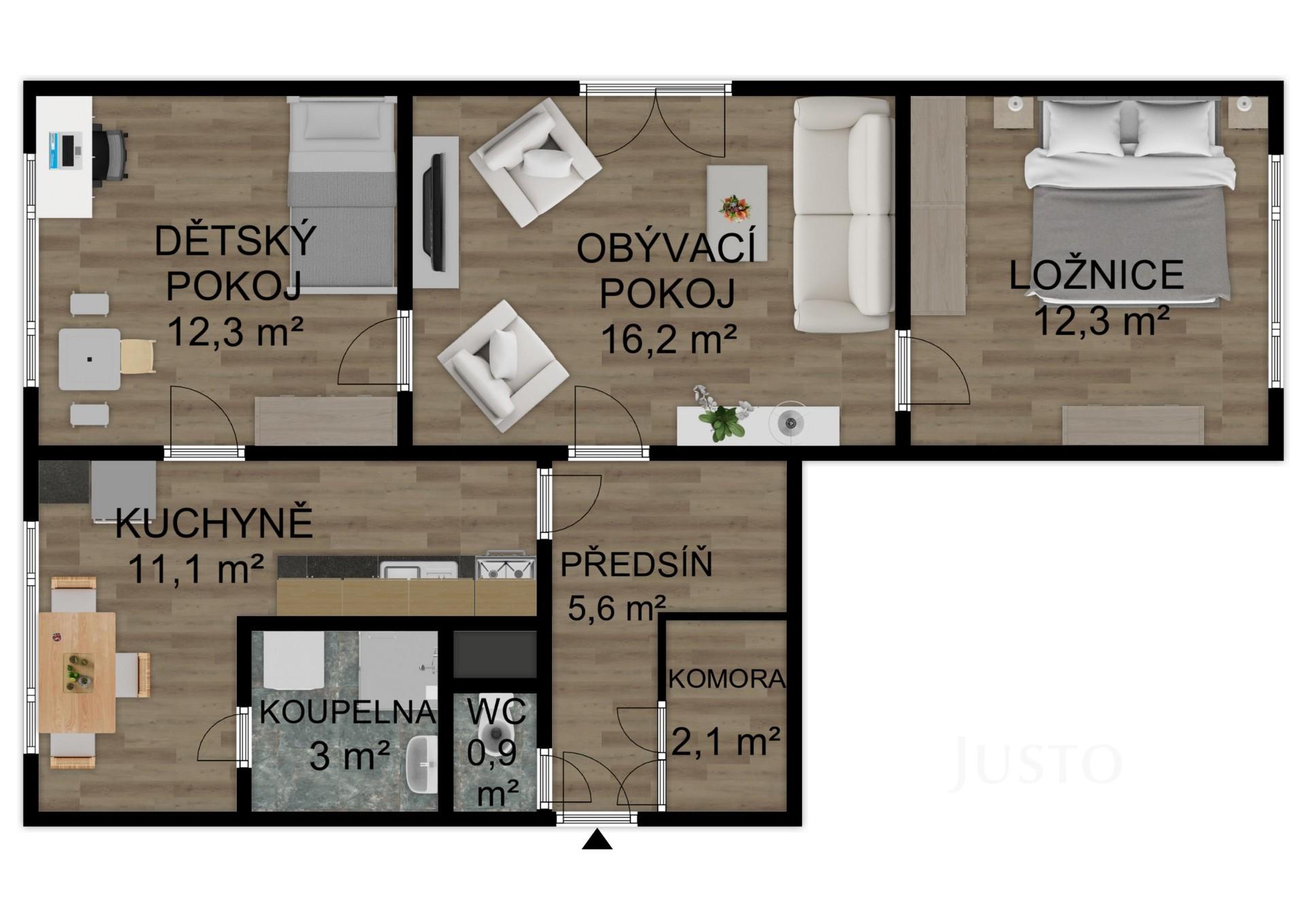 Prodej 3+1 63 m², Milevsko - B. Němcové