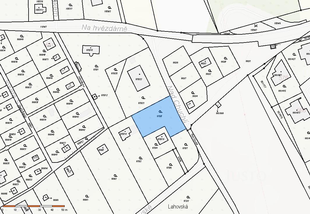 Prodej pozemku 842 m², Praha - Velká Chuchle