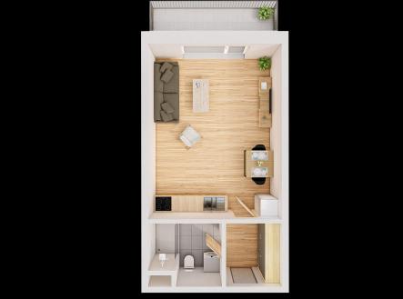 Prodej bytu, 1+kk, 47 m²