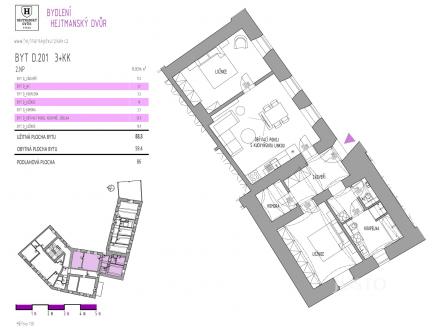 Prodej bytu, 3+kk, 71 m²