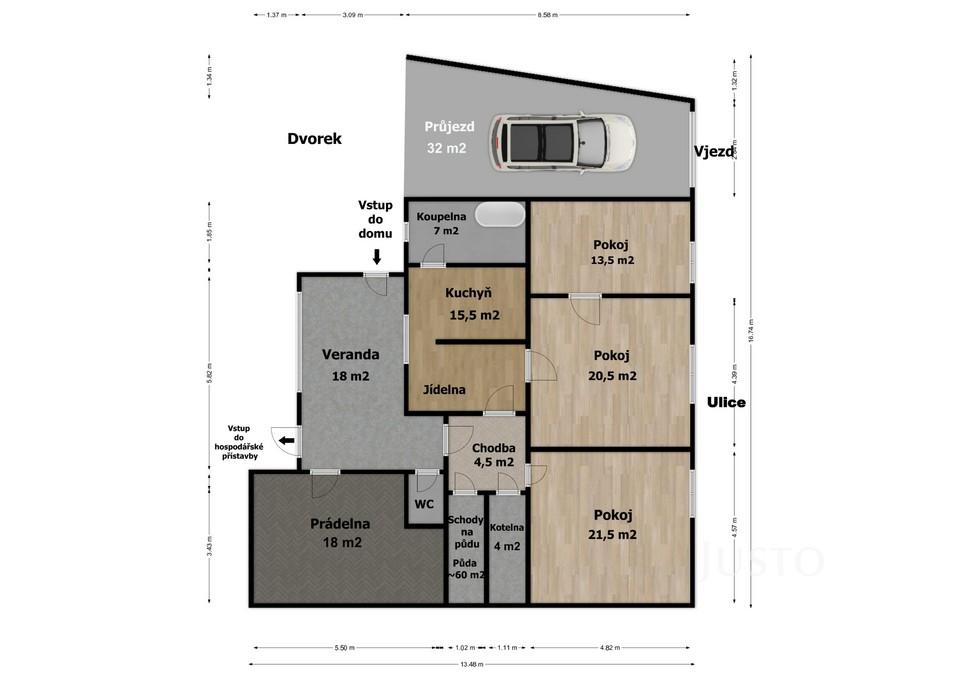 Prodej rodinného domu 105 m² s pozemkem 1556 m² + terasa 18 m²
