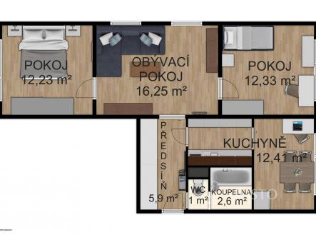 Prodej bytu, 3+1, 64 m²
