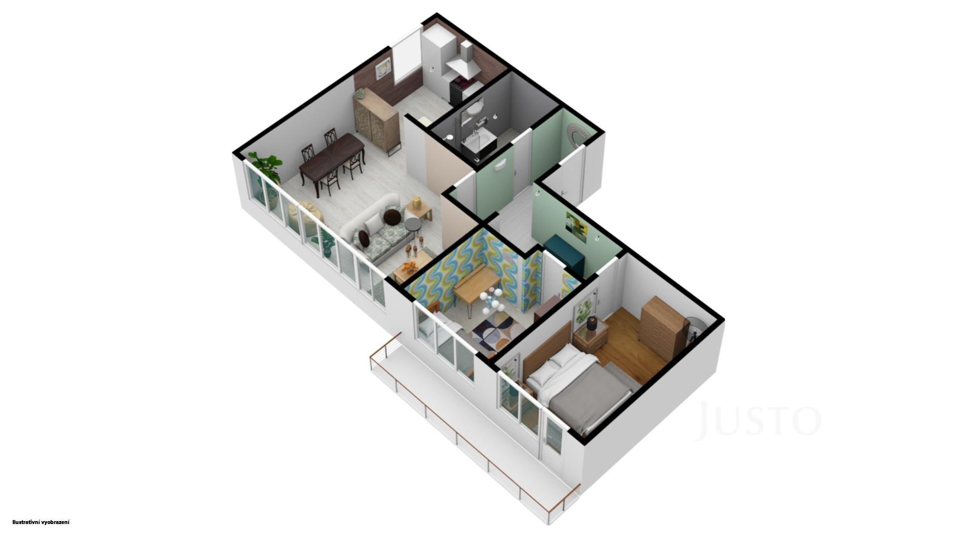 Prodej 3+1 65 m² + lodžie 7 m²