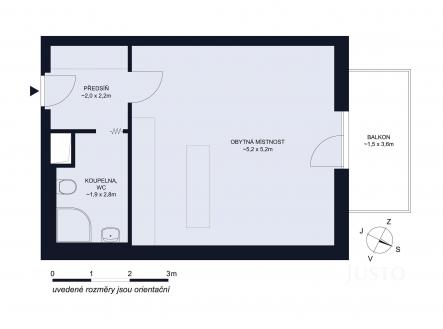 Prodej bytu, 1+kk, 43 m²