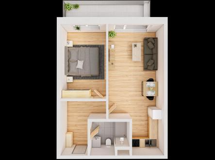 (půdorys) | Prodej bytu, 2+kk, 65 m²