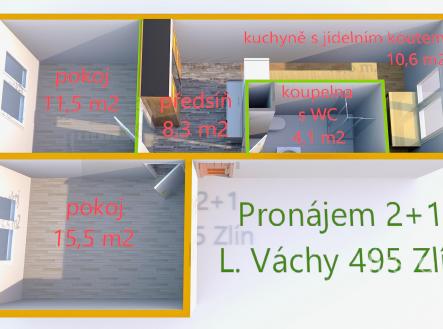 Pronájem bytu, 2+1, 54 m²