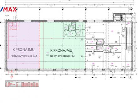 Půdorys komerčních prostor. | Pronájem - obchodní prostor, 150 m²